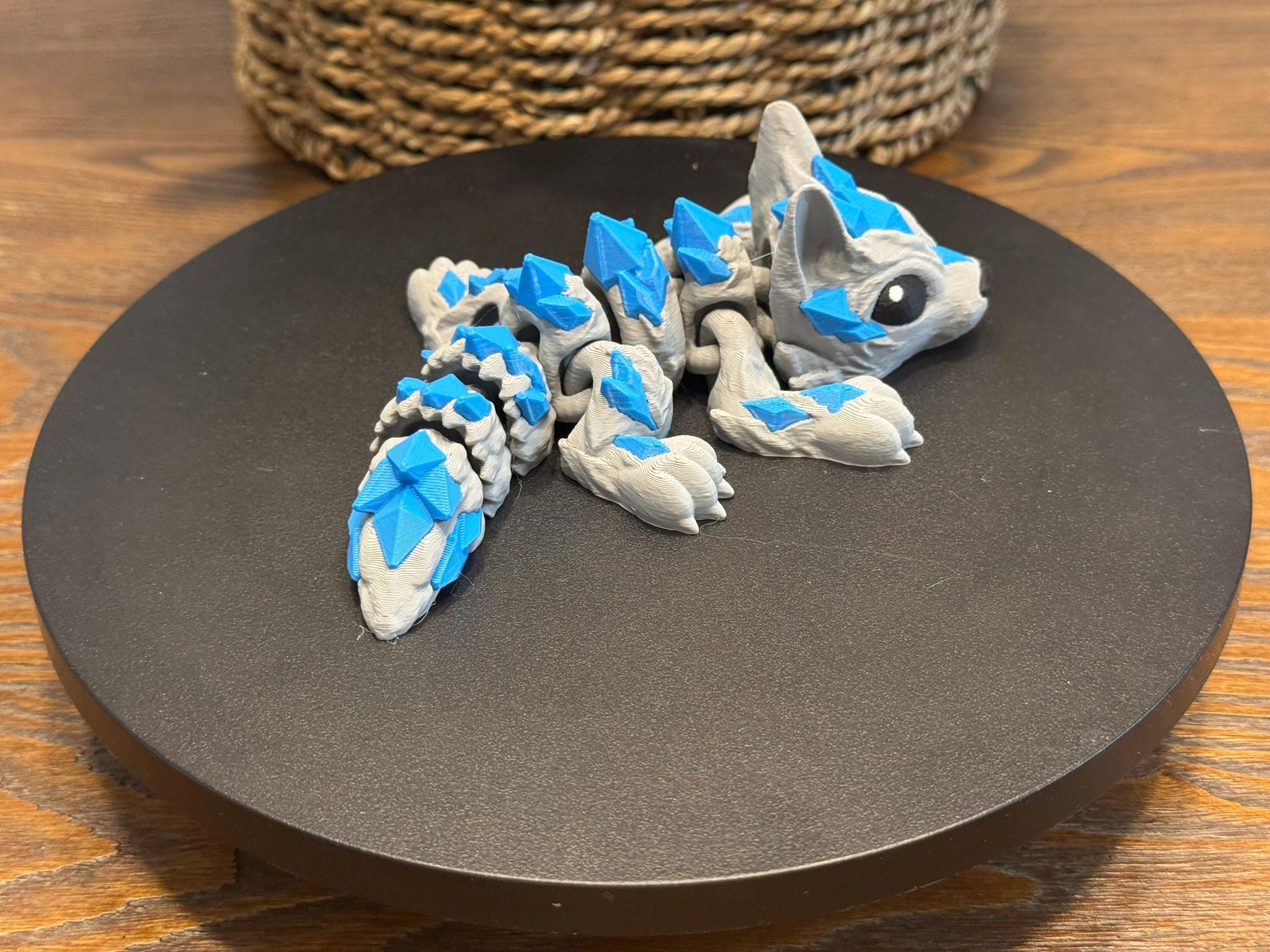 3D Printed Crystal Wolf Figurine – Articulated Fantasy Sculpture by Pencil Short Designs LLC