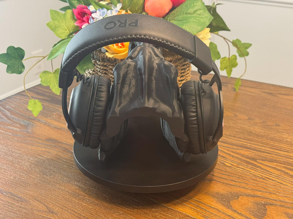 3D Printed T-Rex Skull Headphone Stand: Dinosaur Desk Decor by Pencil Short Designs LLC