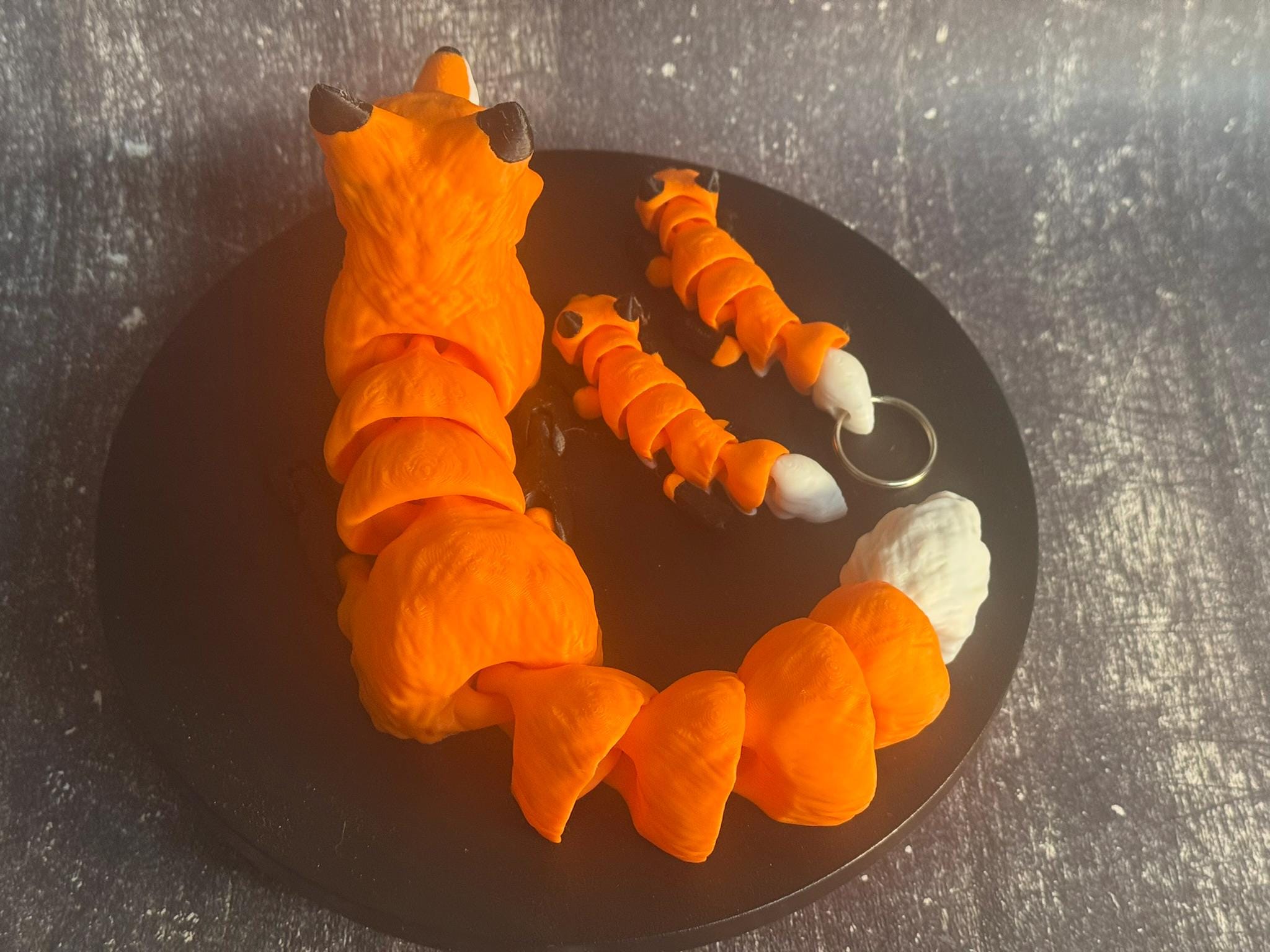 3D Printed Articulated Red Fox with Cubs: Poseable PLA Decor by Pencil Short Designs LLC