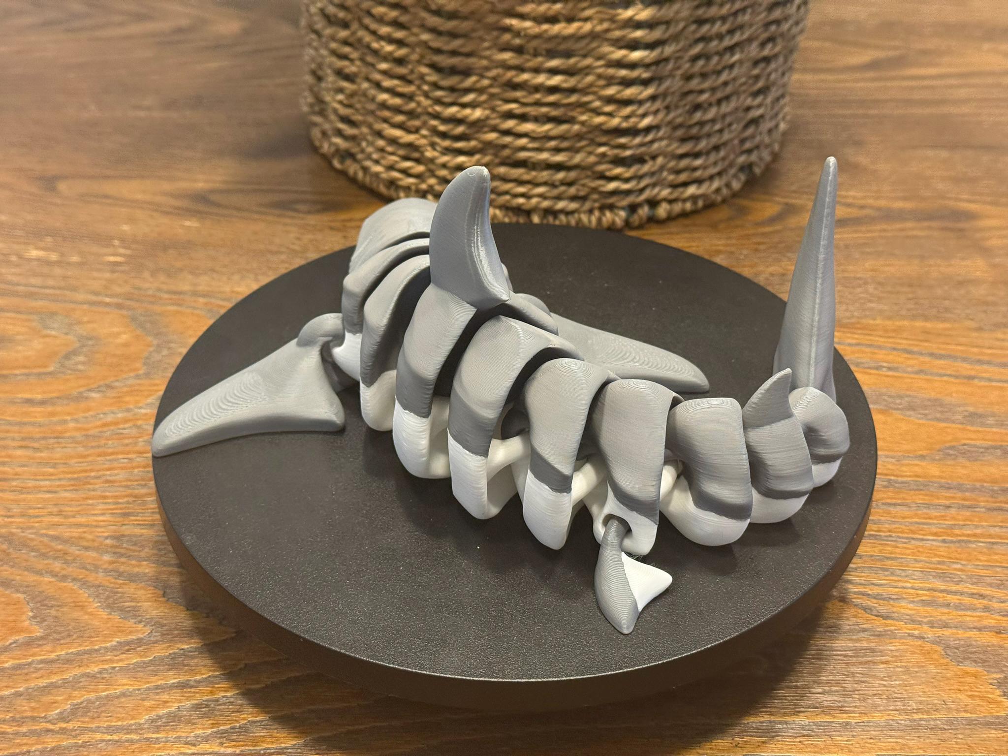3D Printed Articulated Great White Shark, Poseable Marine Model by Pencil Short Designs LLC