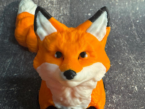 3D Printed Articulated Red Fox with Cubs: Poseable PLA Decor by Pencil Short Designs LLC
