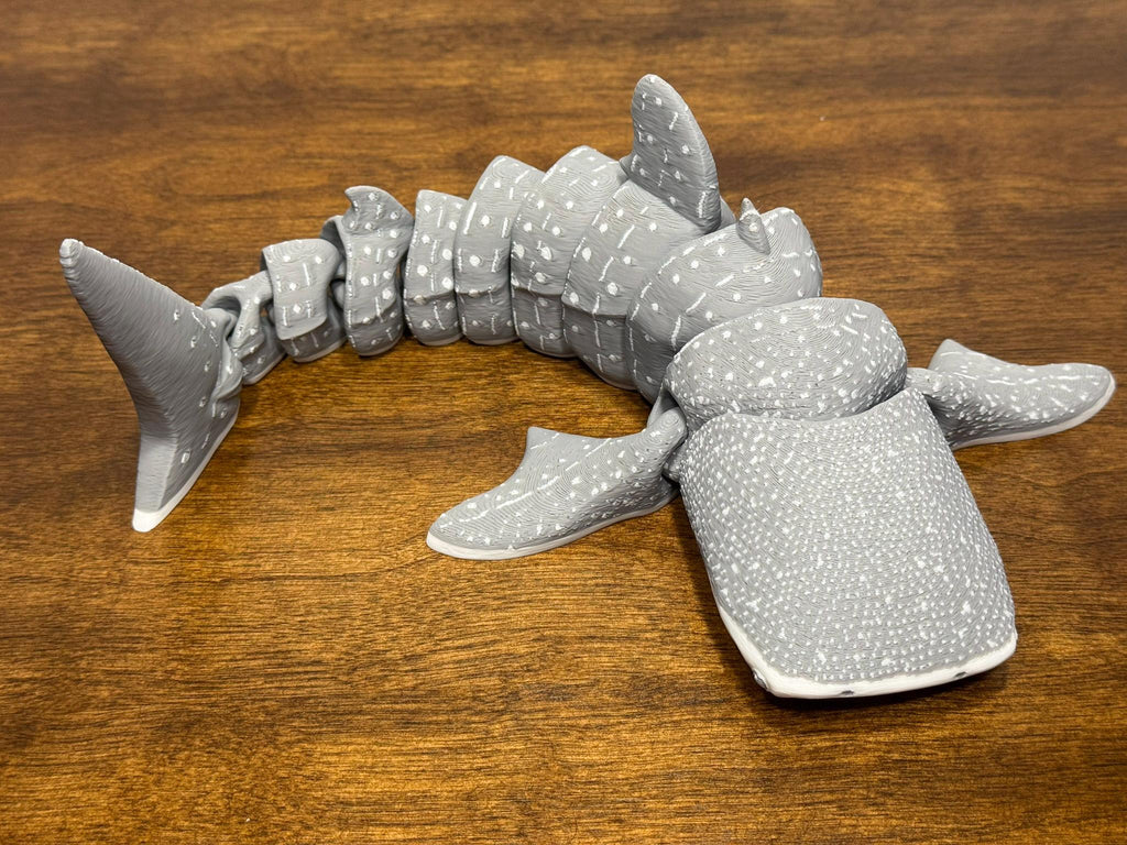 3D Printed Articulated Whale Shark, Poseable Marine Model by Pencil Short Designs LLC