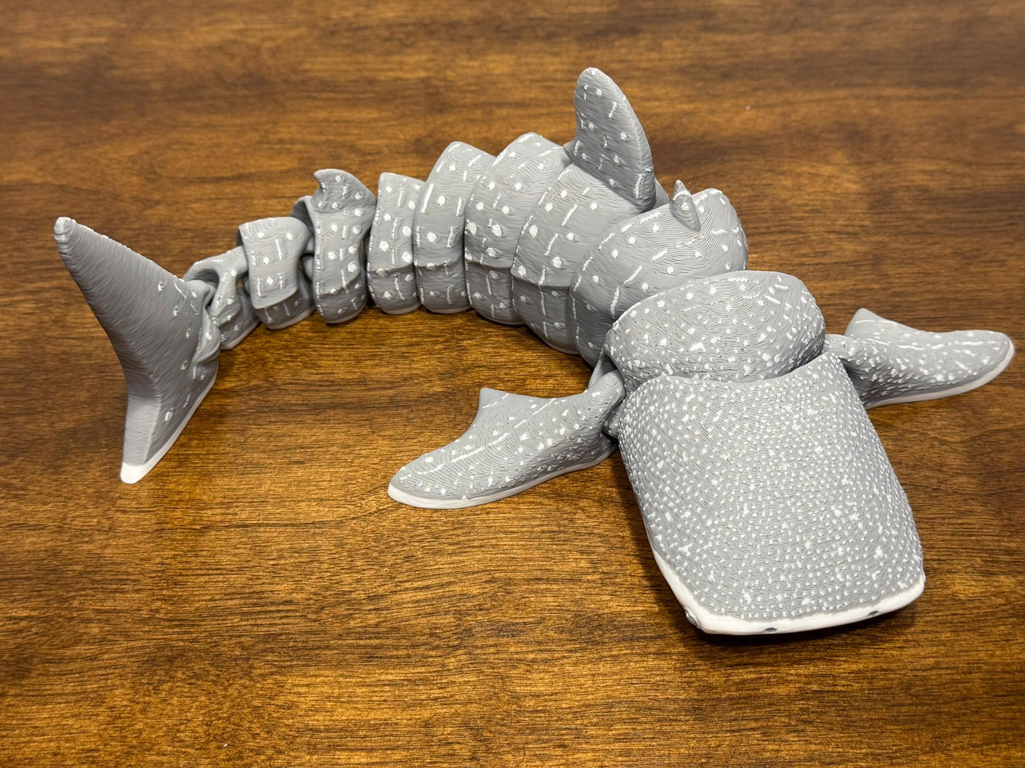 3D Printed Articulated Whale Shark, Poseable Marine Model by Pencil Short Designs LLC