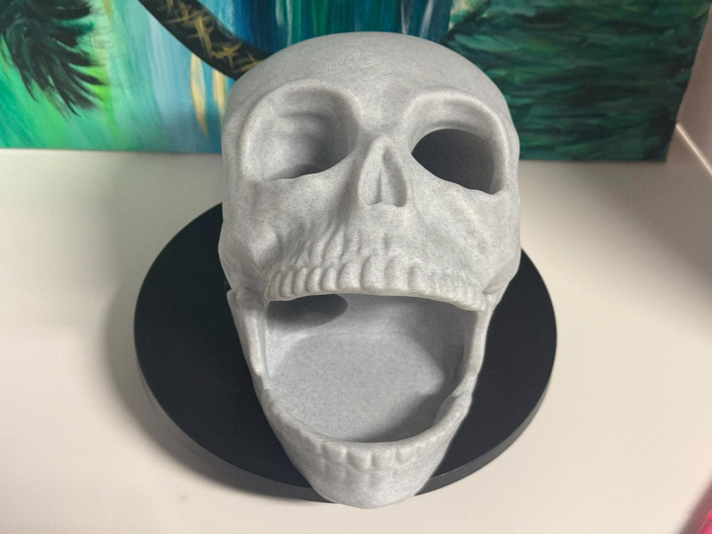 3D Printed Skull Holder: Headset Stand, Dice Tower, Pen Organizer