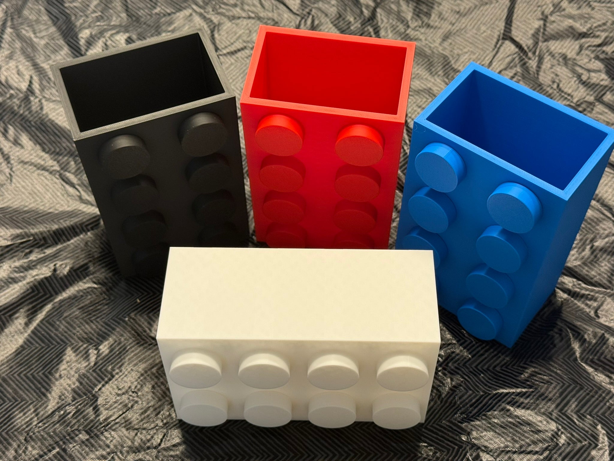 3D Printed Brick Inspired Pen And Pencil Holder For Desk Organization by Pencil Short Designs LLC