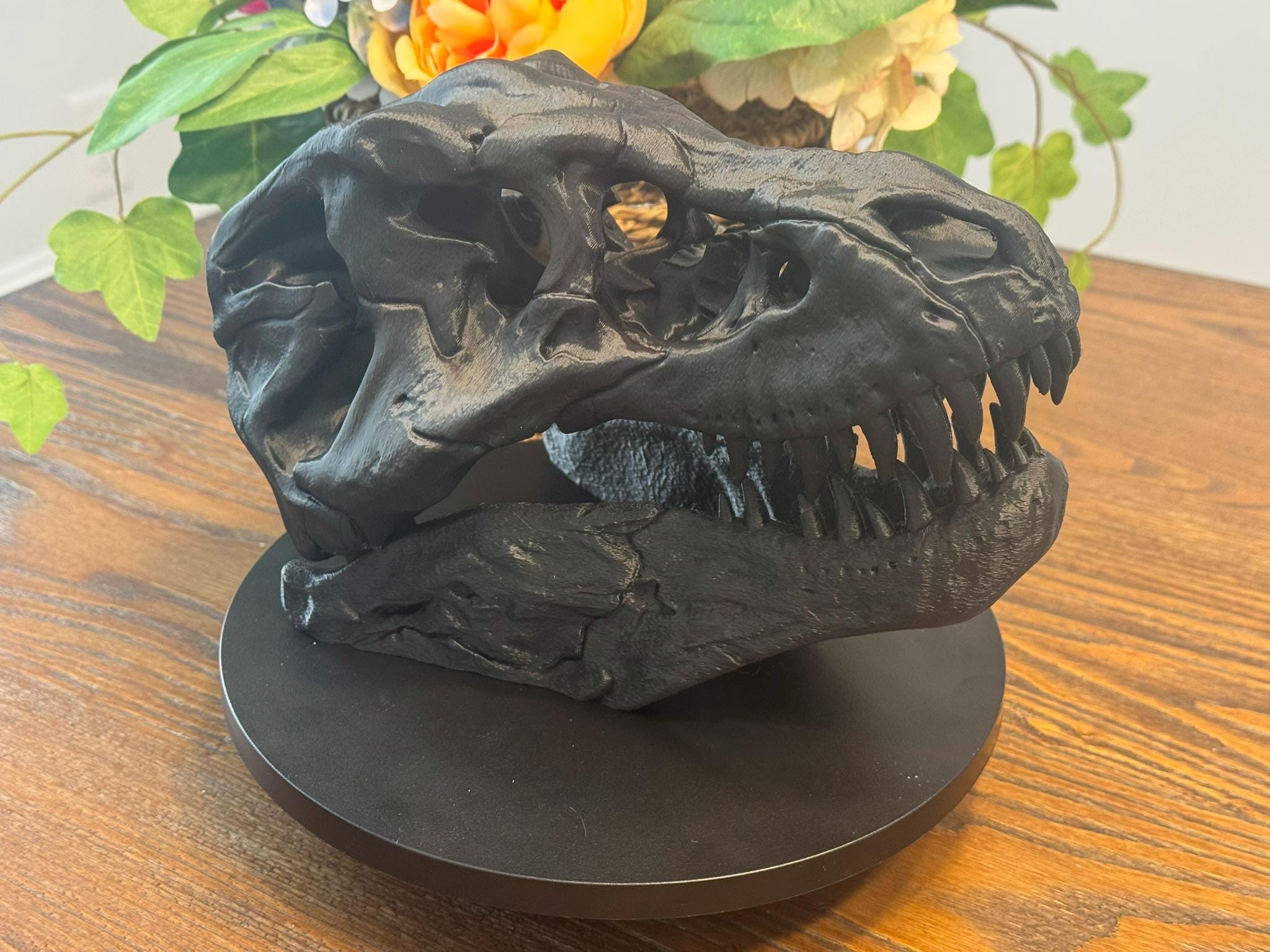 3D Printed T-Rex Skull Headphone Stand: Dinosaur Desk Decor by Pencil Short Designs LLC