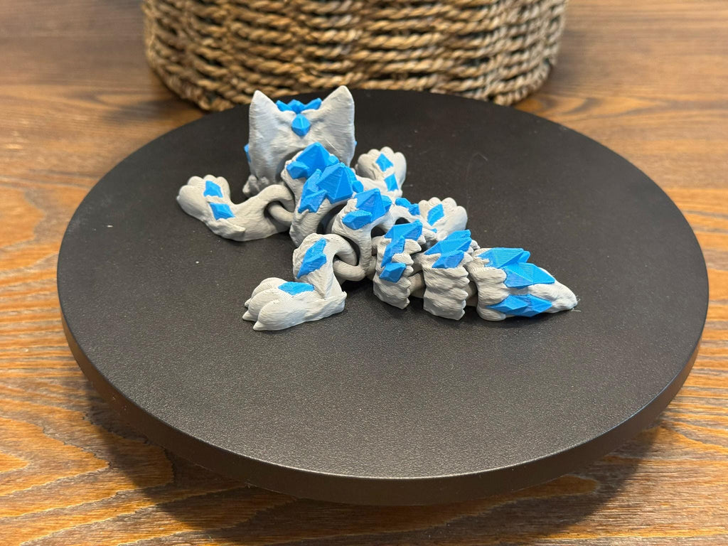 3D Printed Crystal Wolf Figurine – Articulated Fantasy Sculpture by Pencil Short Designs LLC