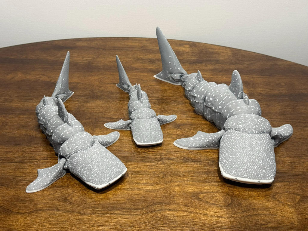 3D Printed Articulated Whale Shark, Poseable Marine Model by Pencil Short Designs LLC