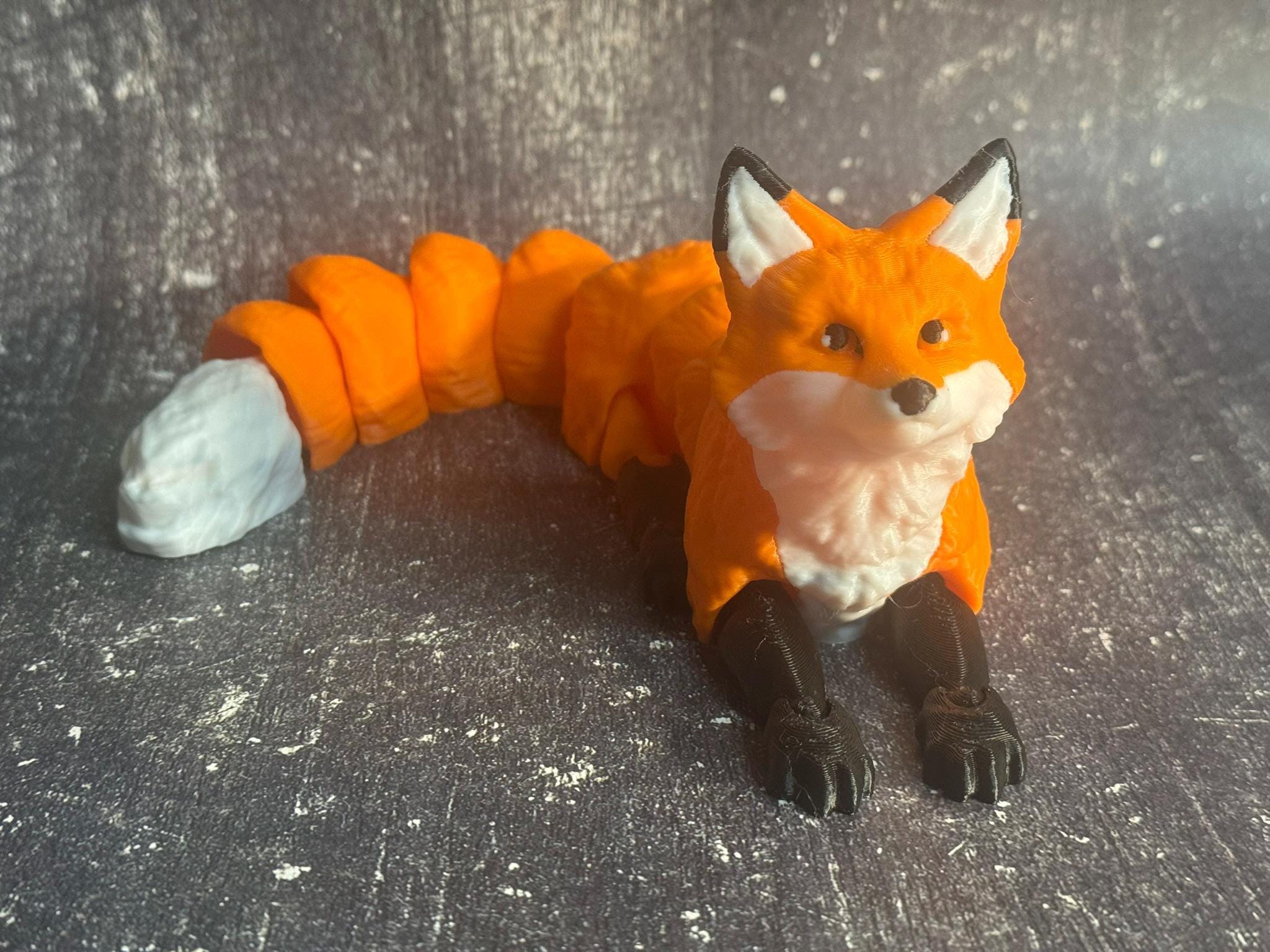3D Printed Articulated Red Fox with Cubs: Poseable PLA Decor by Pencil Short Designs LLC