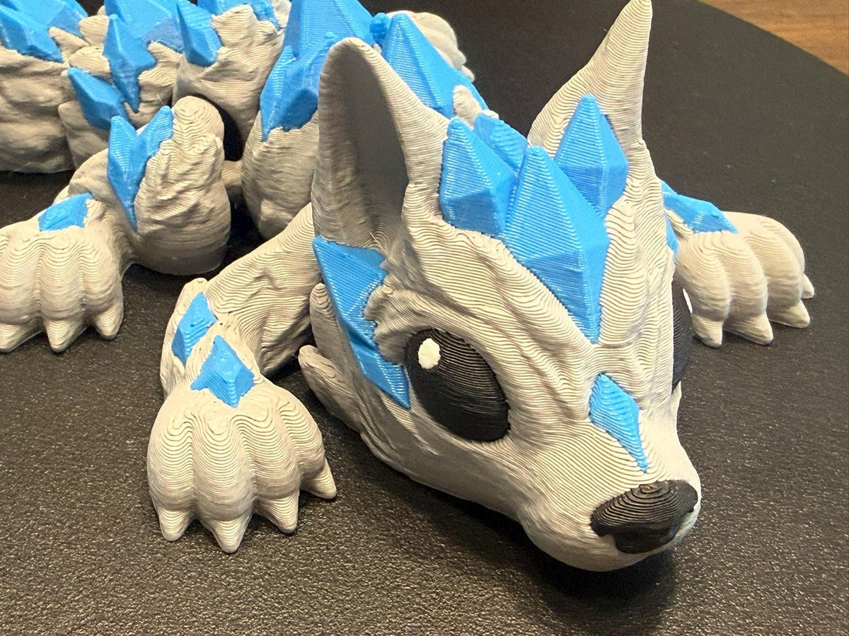 Crystal Wolves 3D Printed Crystal Wolf Figurine – Articulated Fantasy Sculpture ...