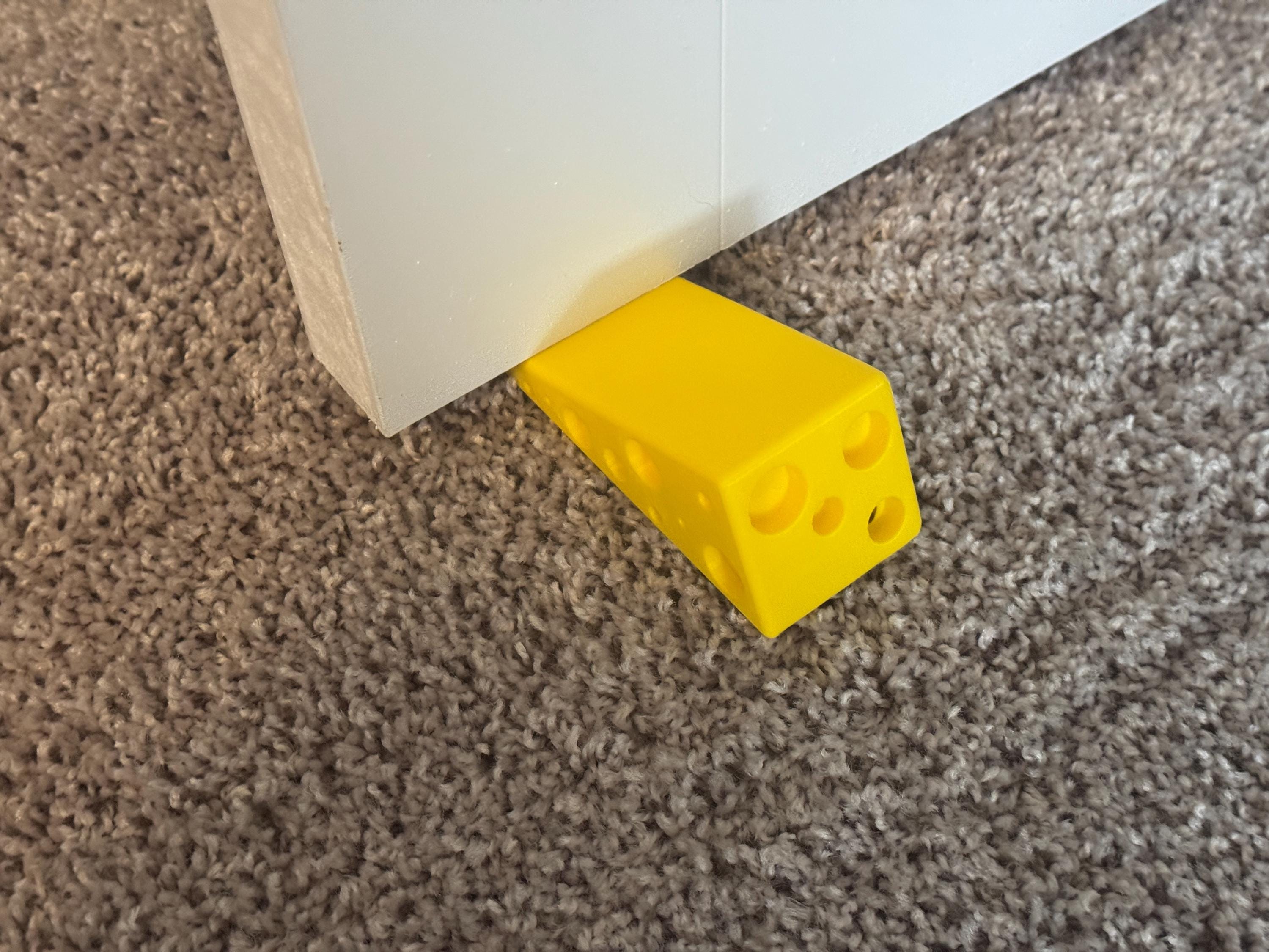 3D Printed Cheese Doorstop: Novelty Yellow PLA Bioplastic by Pencil Short Designs LLC