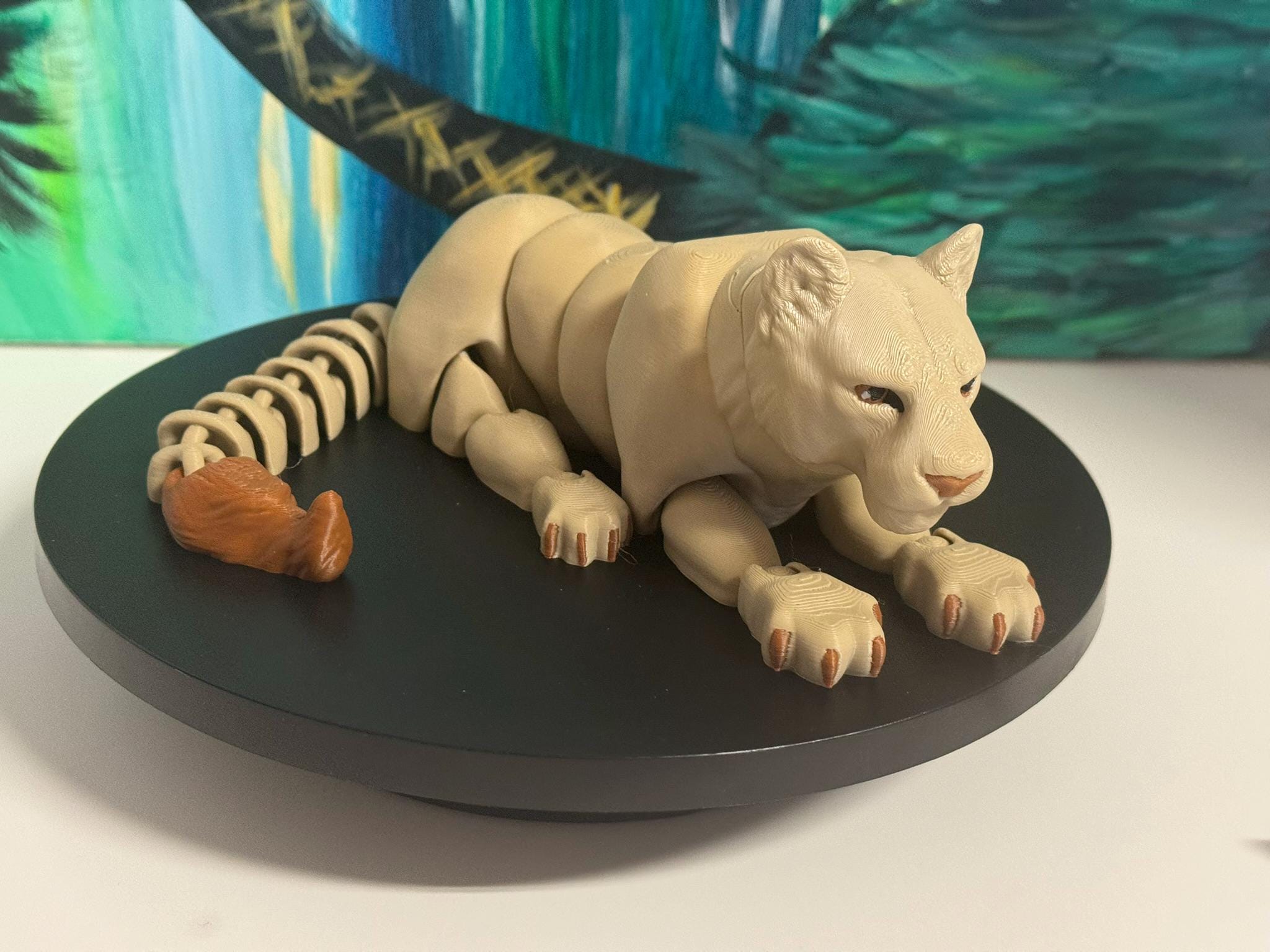 3D Printed Articulated Lion and Lioness: Eco-Friendly PLA Decor by Pencil Short Designs LLC