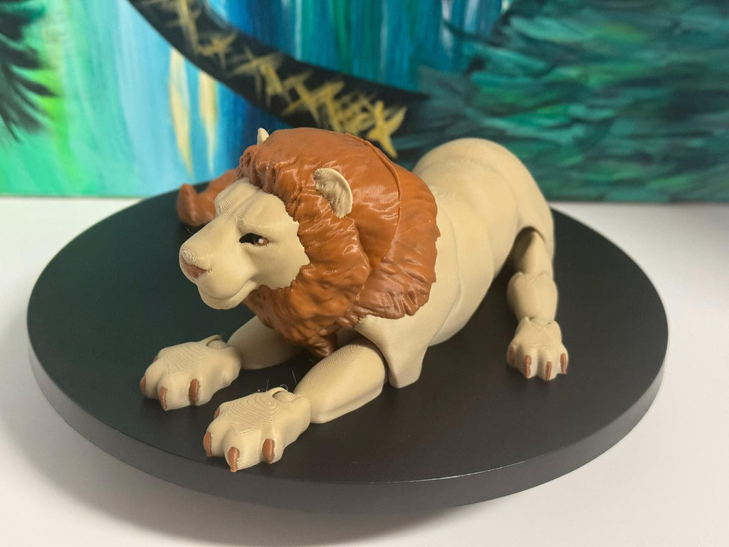 3D Printed Articulated Lion and Lioness: Eco-Friendly PLA Decor by Pencil Short Designs LLC