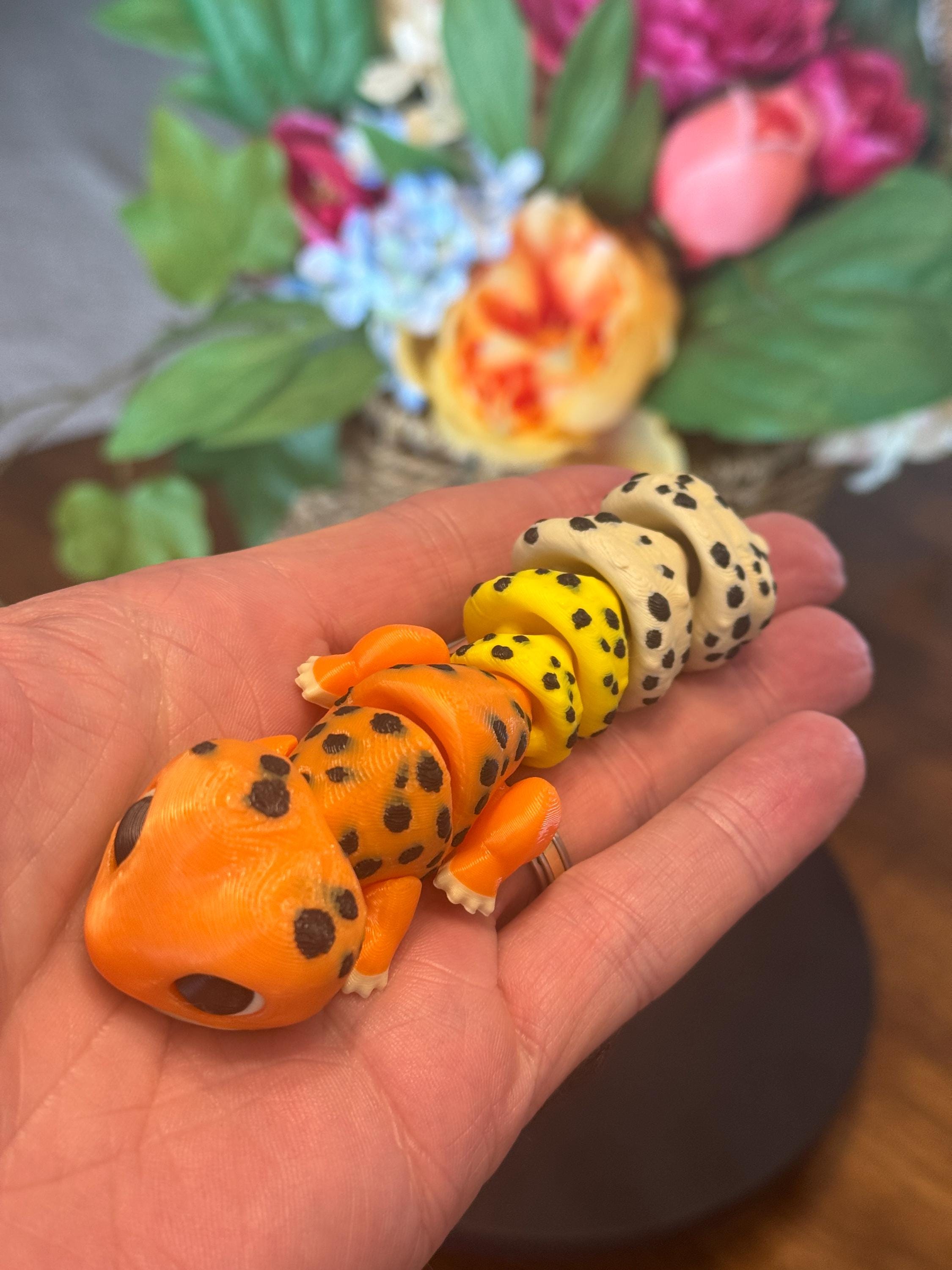 3D Printed Leopard Gecko: Articulated PLA Bioplastic Figure by Pencil Short Designs LLC