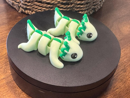3D Printed Articulated Axolotl Tadpole Toy: Collectible Desk Decor by Pencil Short Designs LLC