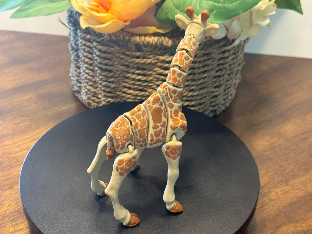 Articulated Giraffe Figurine | Poseable PLA Plastic Decor by Pencil Short Designs LLC