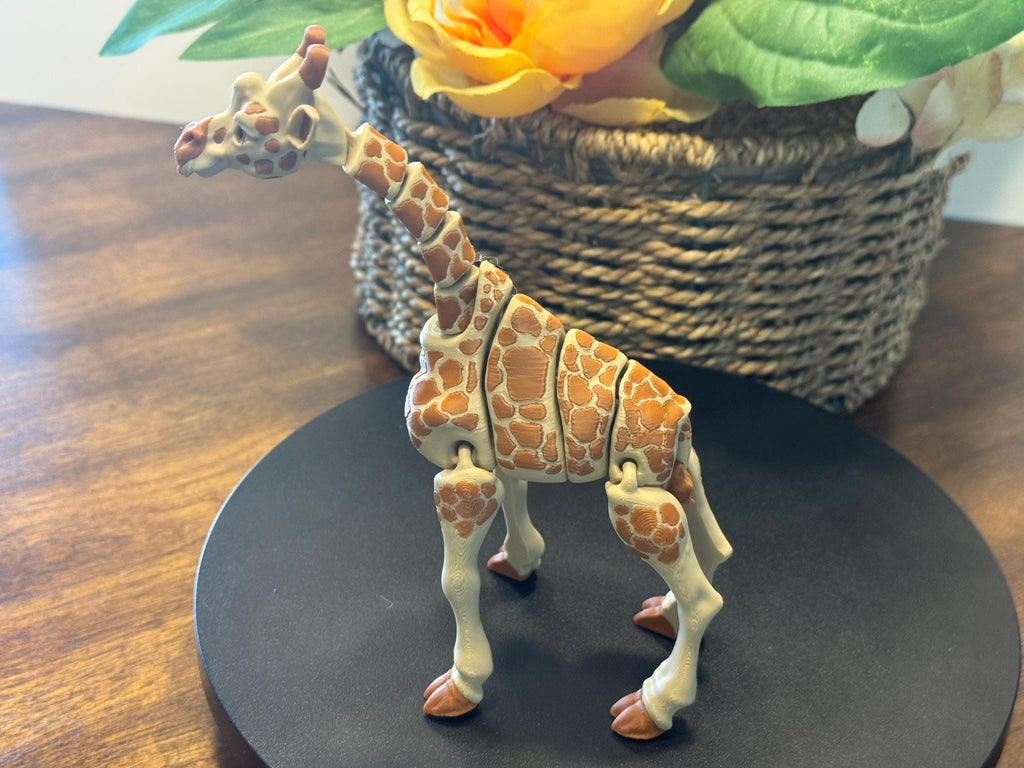 Articulated Giraffe Figurine | Poseable PLA Plastic Decor by Pencil Short Designs LLC