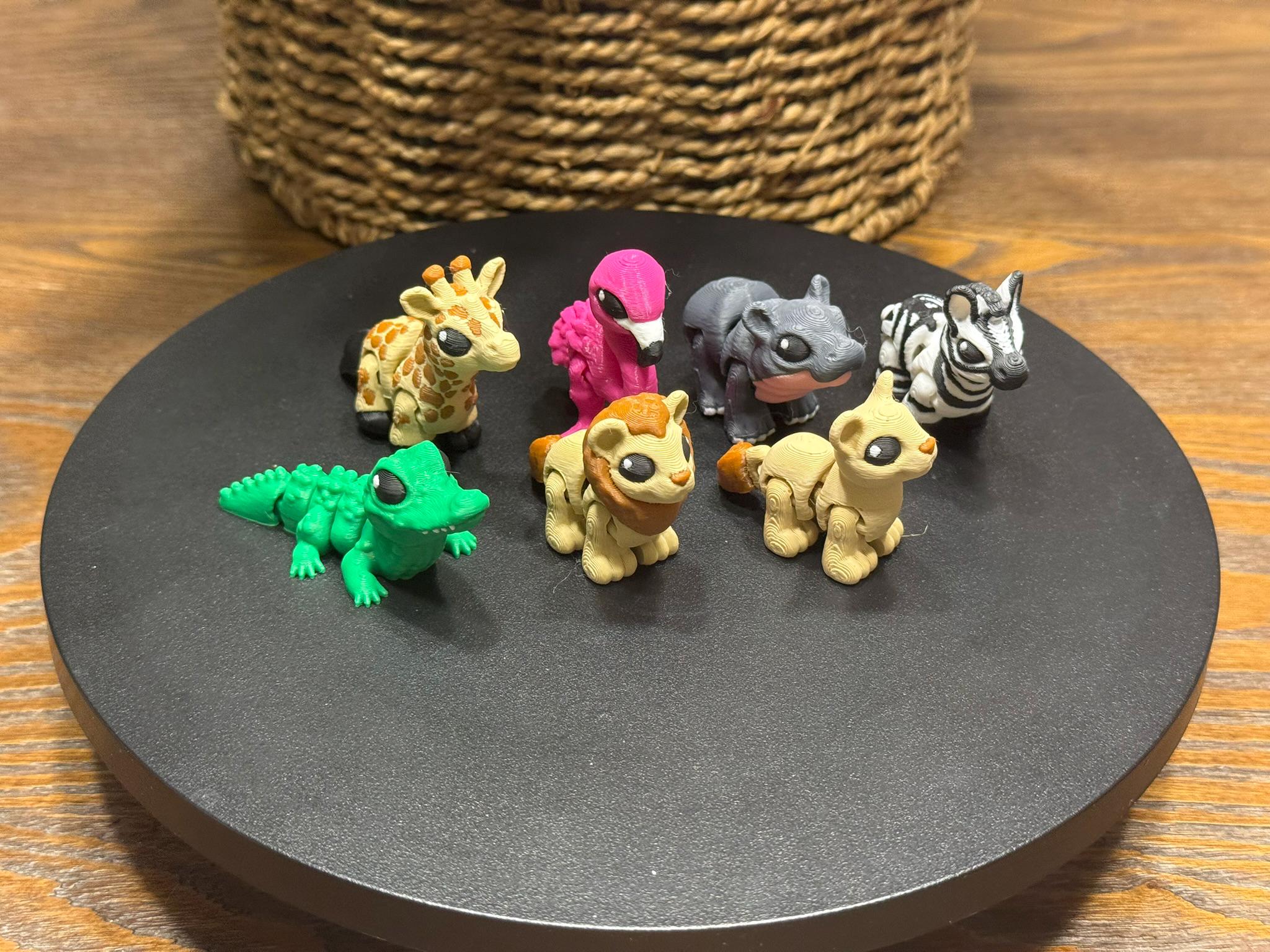 3D Printed Safari Animals – Articulated Fidget Toy Gift by Pencil Short Designs LLC