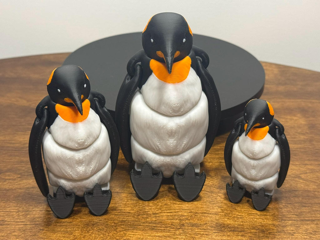 3D Printed Articulated Penguin, Multicolor PLA, Eco-Friendly Decor, Collectible Animal Figurine by Pencil Short Designs LLC