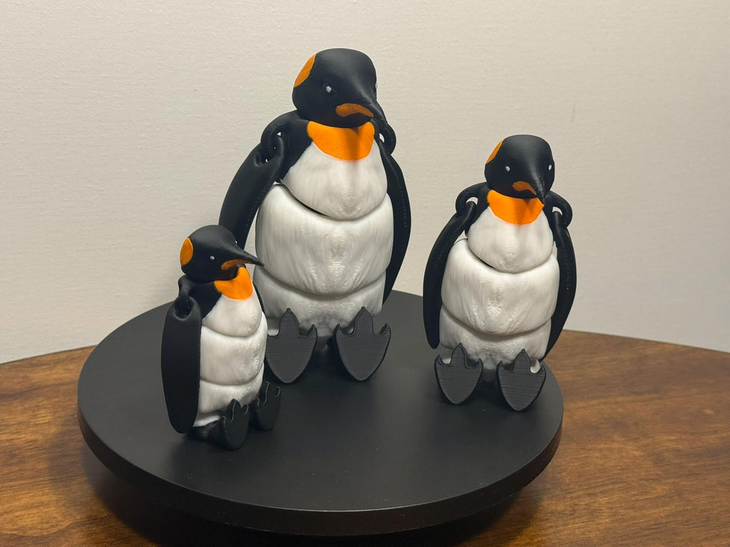 3D Printed Articulated Penguin, Multicolor PLA, Eco-Friendly Decor, Collectible Animal Figurine by Pencil Short Designs LLC