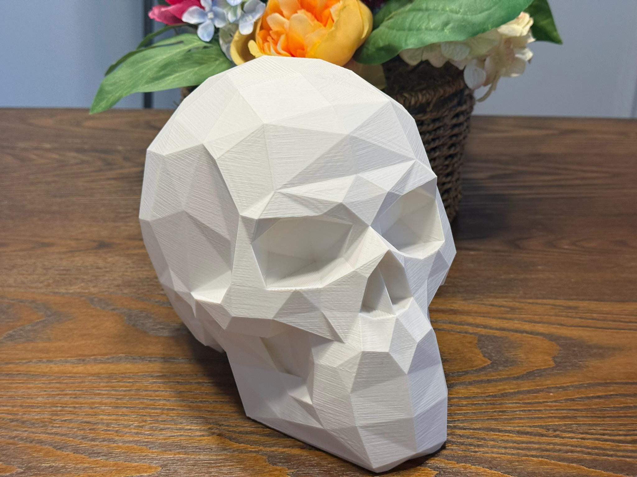 3D Printed Low Poly Skull Headset Stand: PLA Bioplastic by Pencil Short Designs LLC