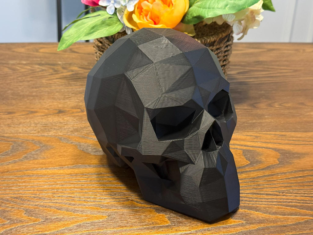 3D Printed Low Poly Skull Headset Stand: PLA Bioplastic by Pencil Short Designs LLC