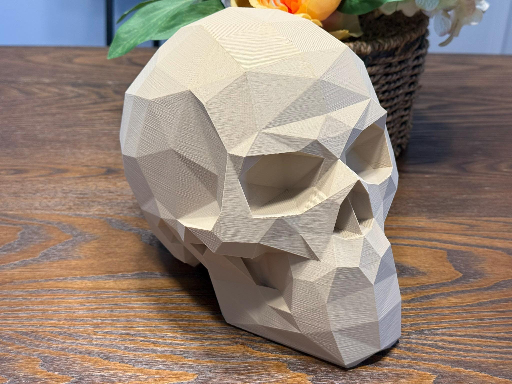 3D Printed Low Poly Skull Headset Stand: PLA Bioplastic by Pencil Short Designs LLC